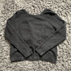 Aerie Charcoal Knit Sweater with Knot Detail, Size US Medium
